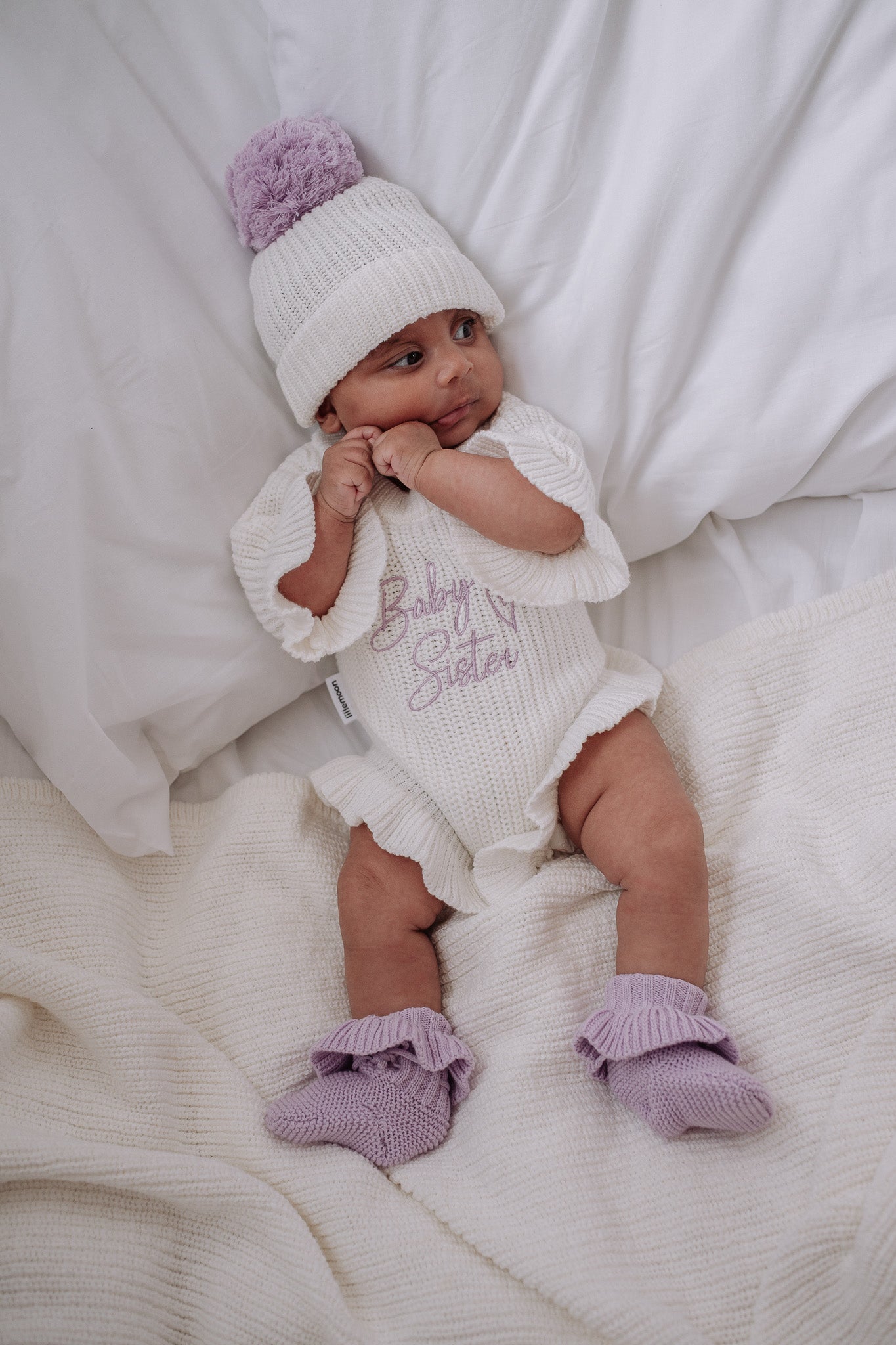 “Baby sister” Bundel | Milky White &amp; Lavender Mist