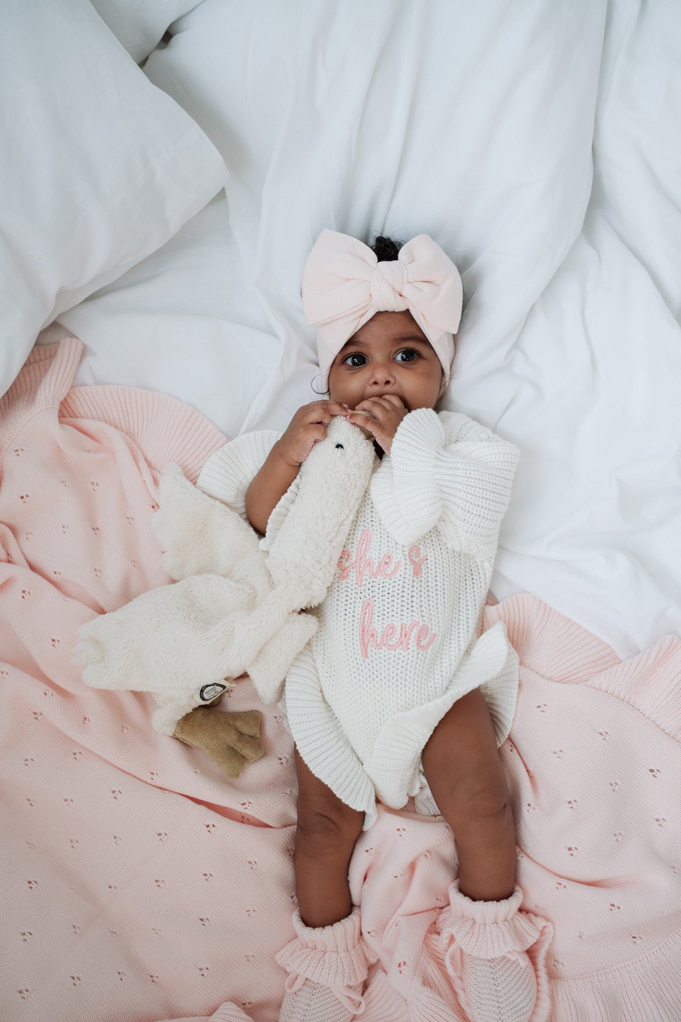 “She’s here” Bundel | Baby Blush &amp; Milky White